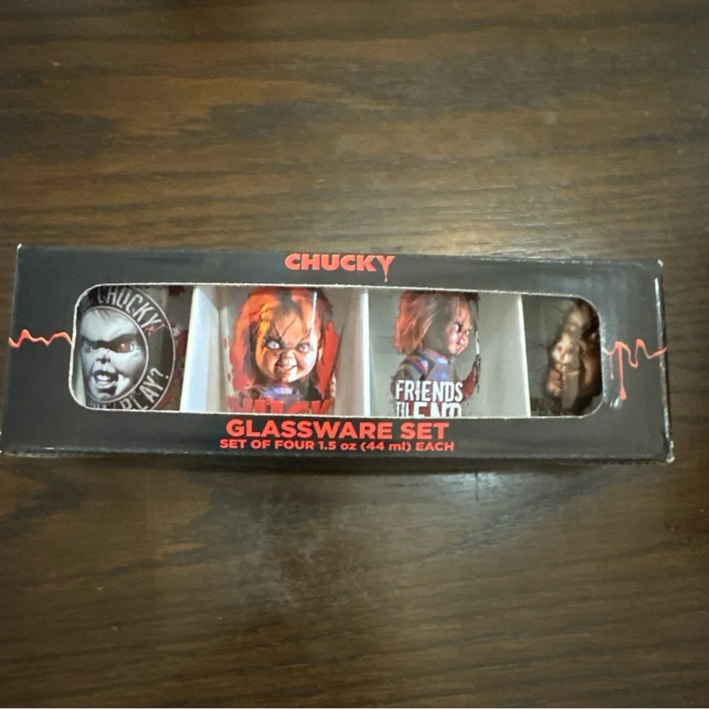 NEW Chucky Child’s Play Shot Glass Cup Set Horror Halloween